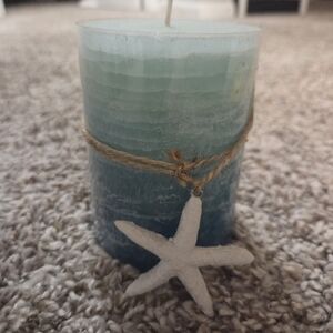 Ocean Breeze Blue Candle with Starfish Accent